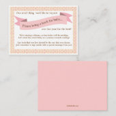 ピンクの赤ちゃんシャワーブック挿入リクエストカード女の子 エンクロージャーカード (正面/裏面)