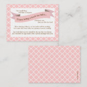 ピンクの赤ちゃんシャワーブック挿入リクエストカード女の子 エンクロージャーカード (正面/裏面)