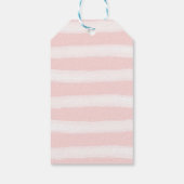 ピンクの赤ちゃんシャワーラベル赤面女の子 ギフトタグ (裏面)