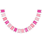 ピンクの赤ちゃんシャワー女の子 バンティングフラッグ (全)