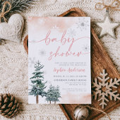 ピンクの赤ちゃんシャワー招待状、冬の赤ちゃんシャワー 招待状