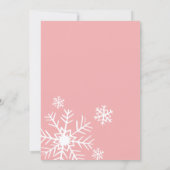 ピンクの赤ちゃんシャワー招待状、冬の赤ちゃんシャワー 招待状 (裏面)