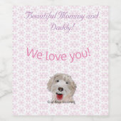 ピンクの赤ちゃんシャワー新鮮なパターン ワインラベル (シングルラベル)