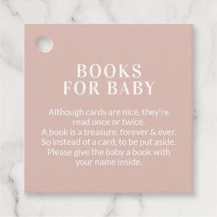 ピンクの赤ちゃんシャワー本ベビーブックリクエストラベル フェイバータグ