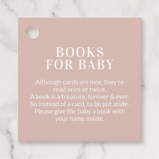 ピンクの赤ちゃんシャワー本ベビーブックリクエストラベル フェイバータグ (正面)