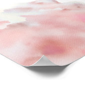 ピンクの赤ちゃんシャワー歓迎サインを待つことができる ポスター (角)