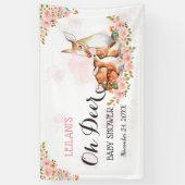 ピンクの赤ちゃんシャワー水カラーシカバラ背景 横断幕 (縦)