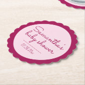 ピンクの赤ちゃんシャワー火照りコースター ペーパーコースター (アングル)