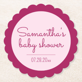 ピンクの赤ちゃんシャワー火照りコースター ペーパーコースター