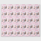 ピンクの赤ちゃんシャワー用ゴルフのベビーガール ラッピングペーパー (フラット)