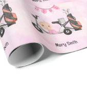 ピンクの赤ちゃんシャワー用ゴルフのベビーガール ラッピングペーパー (ロールコーナー)