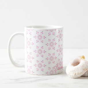 ピンクの赤ちゃんシャワー美しい赤ちゃん女の子の花パターン コーヒーマグカップ