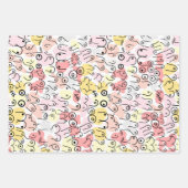 ピンクの赤ちゃんシャワー ラッピングペーパーシート (正面2)