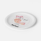 ピンクの赤ちゃんシャワー、赤ちゃんガールシャワー ペーパープレート (アングル)