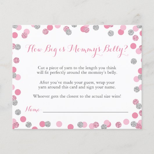 ピンクの赤ちゃんシャワーHow Big is Mommy's Belly Game (正面)