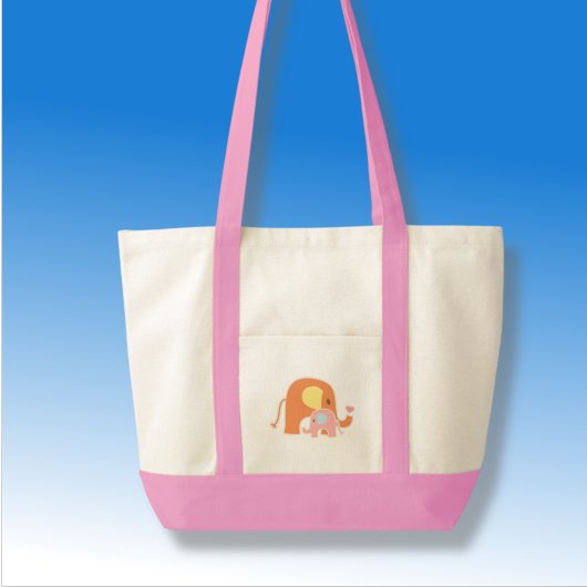 ピンクの赤ちゃん女の子の象トートバッグ トートバッグ