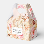 ピンクの赤ちゃん女の子シャワーボホフローラパンパスグラス フェイバーボックス (裏面サイド)