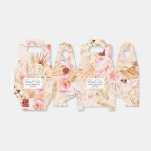 ピンクの赤ちゃん女の子シャワーボホフローラパンパスグラス フェイバーボックス (折り畳みなし)