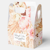 ピンクの赤ちゃん女の子シャワーボホフローラパンパスグラス フェイバーボックス (オープン)