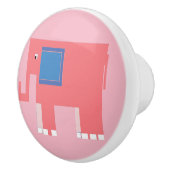 ピンクの赤ちゃん女の子ゾウかわいい子供部屋アート セラミックノブ (右)