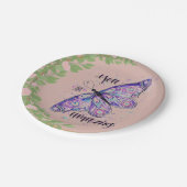 ピンクの赤ちゃん結婚シャワーのプレーンカスタム紙プレート ペーパープレート (アングル)