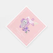 ピンクの赤ちゃん象とハトと十字架の洗礼 スタンダードランチョンナプキン (角)