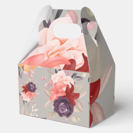 ピンクの赤と紫のバラの花柄 フェイバーボックス