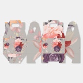 ピンクの赤と紫のバラの花柄 フェイバーボックス (見開き)