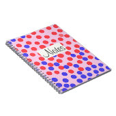 ピンクの赤と青の点 ノートブック (右側)