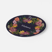 ピンクの赤と黄色のアスター花リースチョークボード ペーパープレート (アングル)