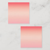 ピンクの赤と黄色のグラデーションの背景 スクエア名刺 (正面/裏面)