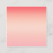 ピンクの赤と黄色のグラデーションの背景 スクエア名刺 (裏面)