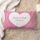 ピンクの赤に白いハートをブレンドパーソナライズされた枕 ランバークッション (ブランケット)