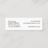 ピンクの赤サボテン花砂漠ガーデンフォトトラベル スキニー名刺 (裏面)