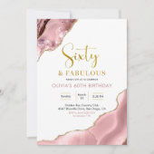 ピンクの赤面と金ゴールド60と素晴らしい 招待状 (正面)