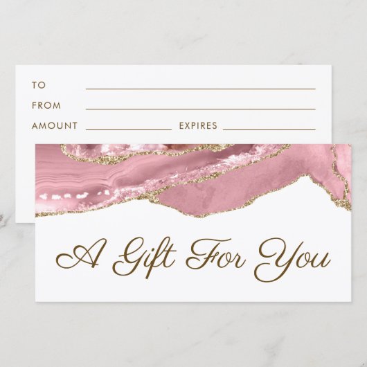 ピンクの赤面のギフト券 (正面/裏面)