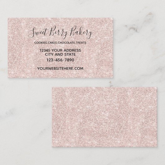 ピンクの赤面のフェイクなグリッターの輝き 名刺 (正面/裏面)