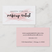 ピンクの赤面のメーキャップアーティストの名刺 名刺 (正面/裏面)