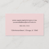 ピンクの赤面のメーキャップアーティストの名刺 名刺 (裏面)