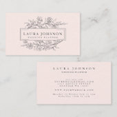 ピンクの赤面の花のウェディングプランナーの名刺 名刺 (正面/裏面)