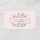 ピンクの赤面の花のウェディングプランナーの名刺 名刺 (正面)