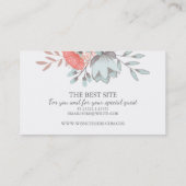 ピンクの赤面の花のヴィンテージのお洒落な庭 名刺 (裏面)