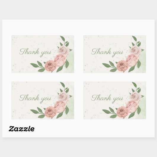 ピンクの赤面の花葉は青感謝していい。 長方形シール (シート)