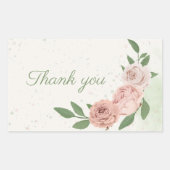 ピンクの赤面の花葉は青感謝していい。 長方形シール (正面)