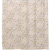 ピンクの赤面の金ゴールドのアニマルプリント シャワーカーテン (正面)