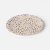 ピンクの赤面の金ゴールドのアニマルプリント ペーパープレート (アングル)