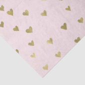 ピンクの赤面の金ゴールドのハート 薄葉紙 (詳細)