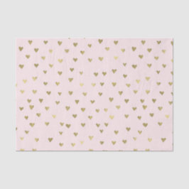 ピンクの赤面の金ゴールドのハート 薄葉紙