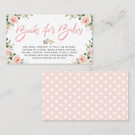 ピンクの赤面は花の本ベビーカードのための咲きます 名刺 (正面/裏面)