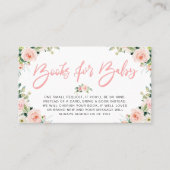 ピンクの赤面は花の本ベビーカードのための咲きます 名刺 (正面)